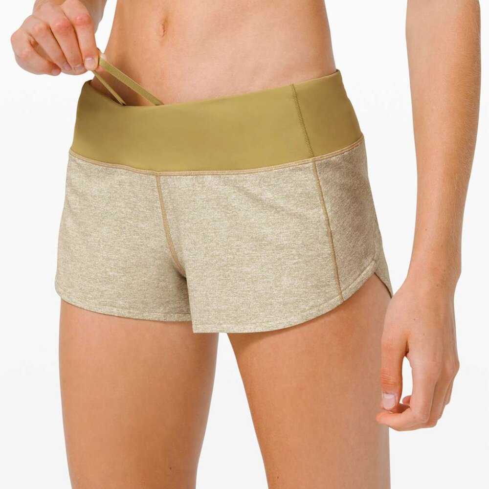 Lululemon Speed Up Short 2.5" Heather Lux Multi Hazel Green / Hazel Green